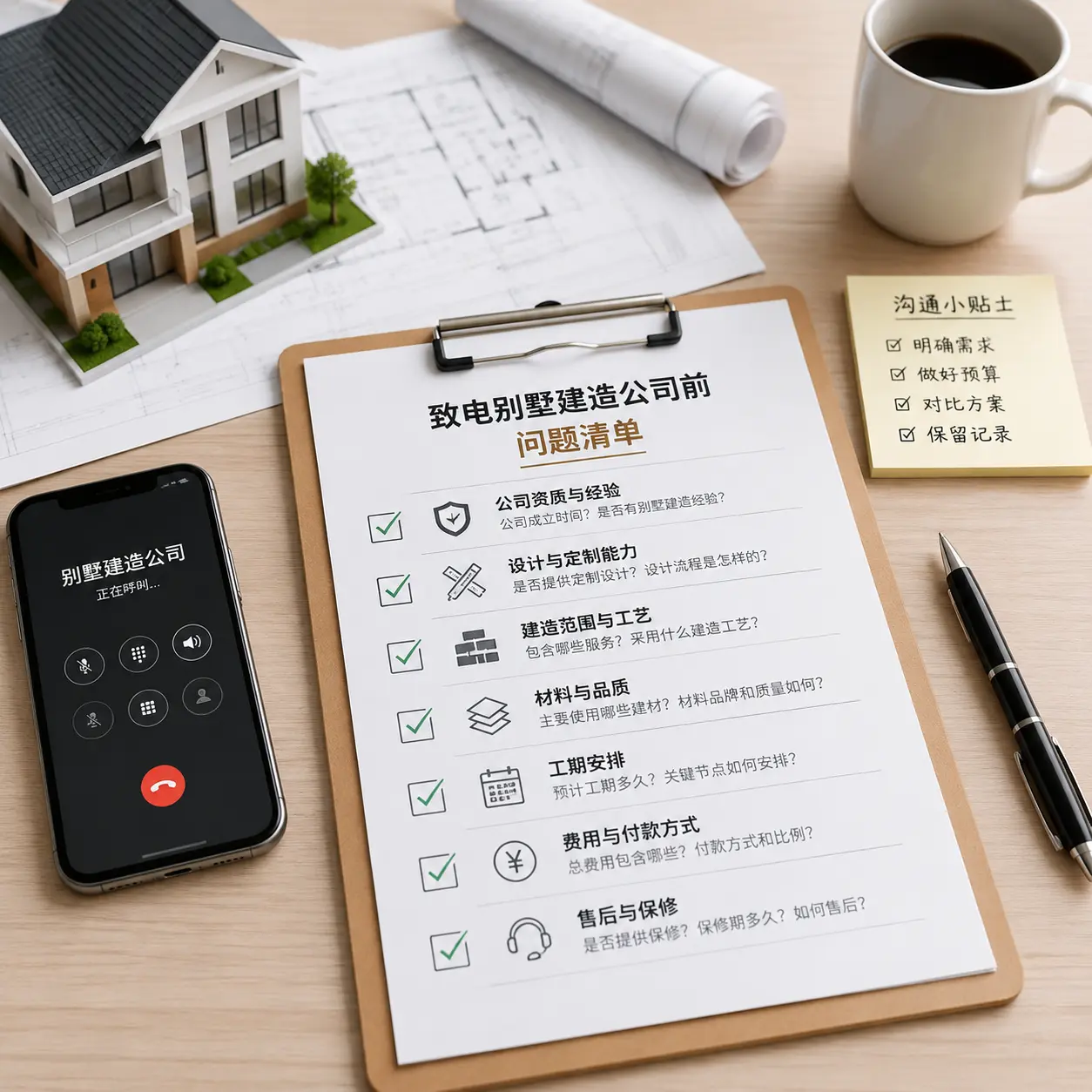 在凯里拨打别墅建造公司电话前的准备工作