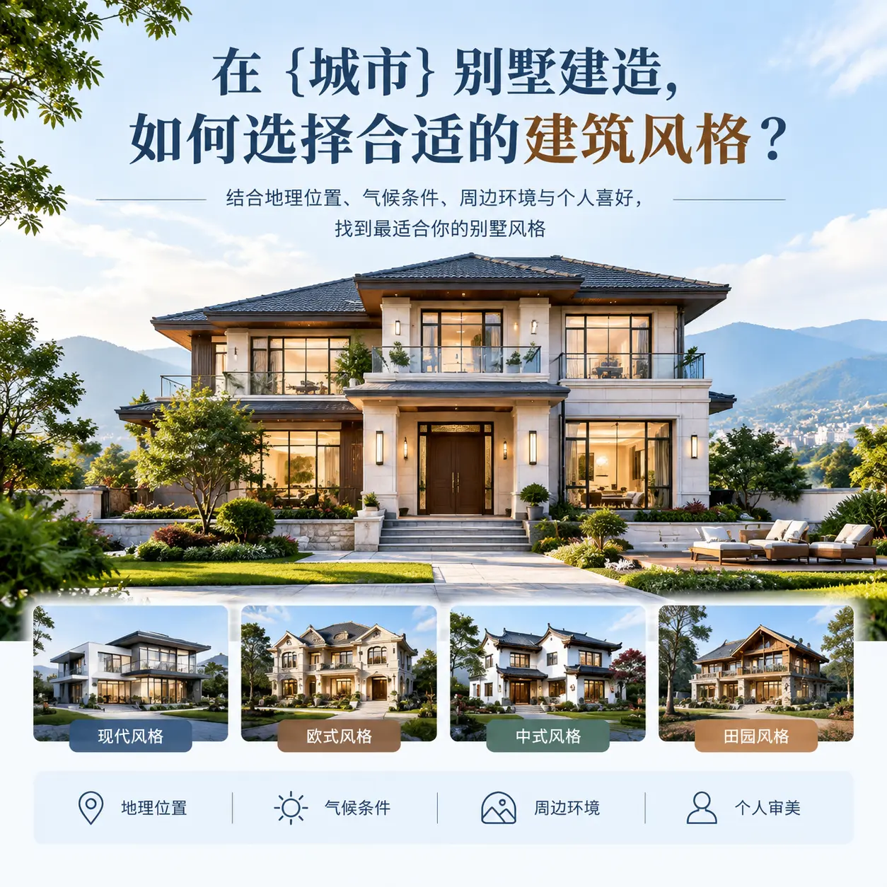 在 凯里 别墅建造,如何选择合适的建筑风格?
